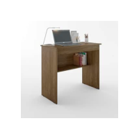 Escrivaninha/Mesa de Computador com 1 Gaveta e Prateleira Organizadora para Quarto ou Escritório de Estudo (Canela)