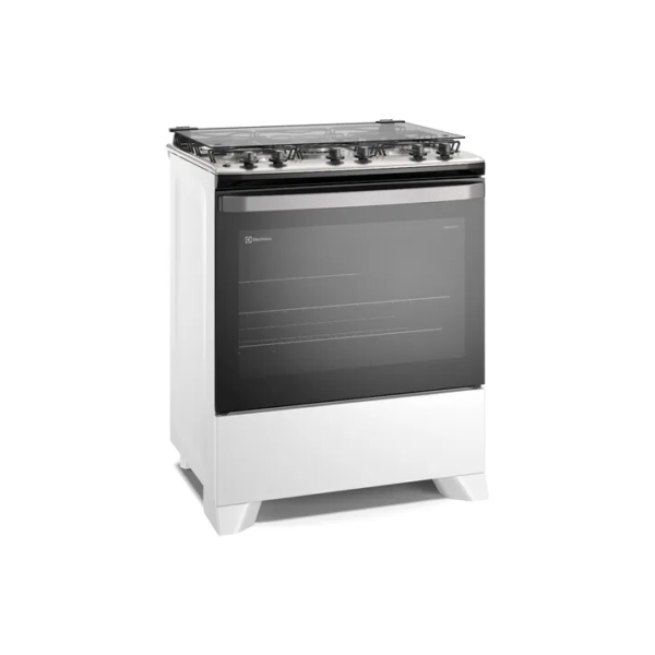Fogão 5 bocas Electrolux Branco Efficient com Mesa Inox, PerfectCook e VaporBake (FE5IB) -