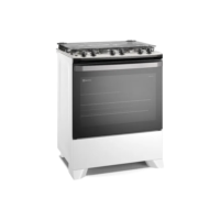 Fogão 5 bocas Electrolux Branco Efficient com Mesa Inox, PerfectCook e VaporBake (FE5IB) -
