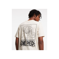 Camiseta Comfort em Algodão Estampa One Piece Bege