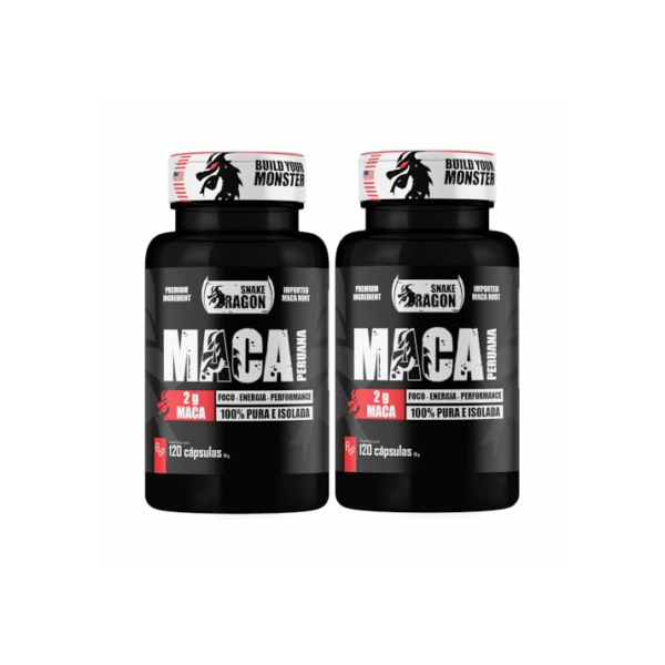 2x Maca Peruana Negra 120 Capsulas 2000mg Black Pura Premium Importada Para Homens e Mulheres Original