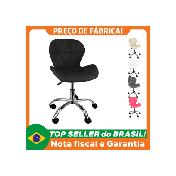 Cadeira Slim Office Estofada Base Giratória Cromada