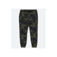 Calça Jogger em Sarja com Estampa Camuflada Verde