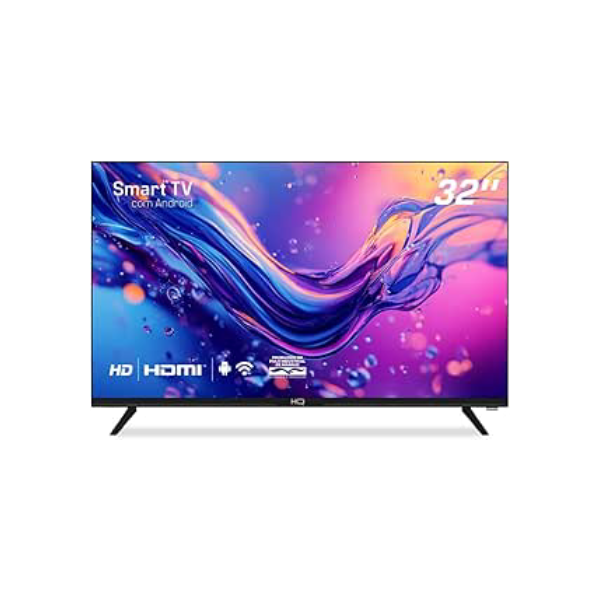 Smart TV HQ 32" HD tela sem bordas Androind 12 design slim HQS32NKHM