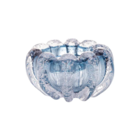 Centro De Mesa Lyor Italy De Vidro Azul 16cm X 8cm
