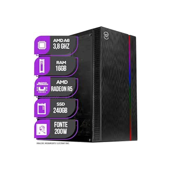 CPU PC Mancer, AMD A6 3.8GHZ, 16GB Memoria ram, SSD 240GB