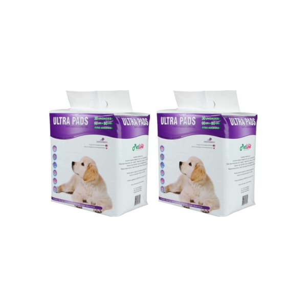 60 Unidade Tapete Higiênico Ultra Pad - KIT 60 un 80x60cm Lavanda Cães Tapete Higienico Para Cachorro