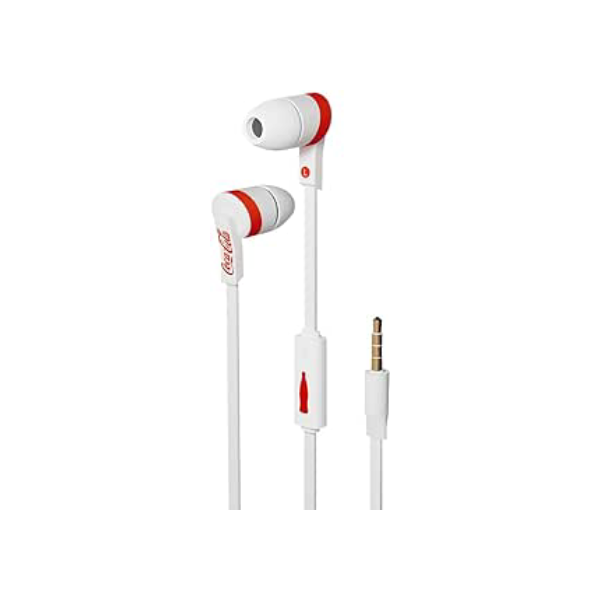Coca-Cola Fone de ouvido com fio intra-auricular e microfone - Branco