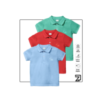 KIT 3 Camisa Básica Polo Infantil manga curta