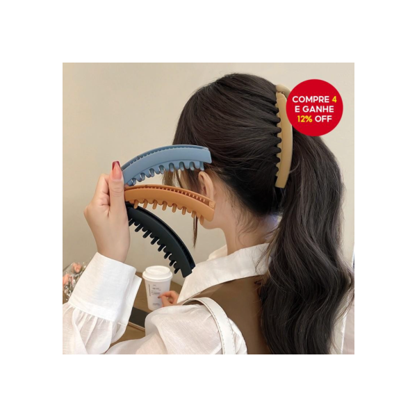 Clipe De Garra Fosco Com Dentes Estilo Simples Banana Rabo De Cavalo Grampo De Cabelo Para Acessórios Femininos