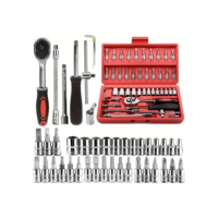 Kit De Ferramentas 46 Peças Jogo De Soquetes Chave Catraca Reversível Com Maleta Jogo Completo