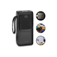 Carregador Power Bank Turbo Rápido 30000mah Portátil Usb-c Cor Preto
