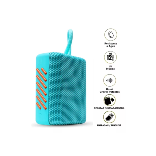 Caixa De Som Go 3 Bluetooth Portátil À Prova D 'Água Com Bateria Esportiva REAL LIFE