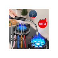 Kit Acendedor De Fogão Isqueiro Eletrico Fogão Churrasqueira Vela Original Recarregavel USB