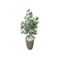 Bambu Artificial 1 Metro Grande Vaso Polietileno Decoração (Coluna Bege)