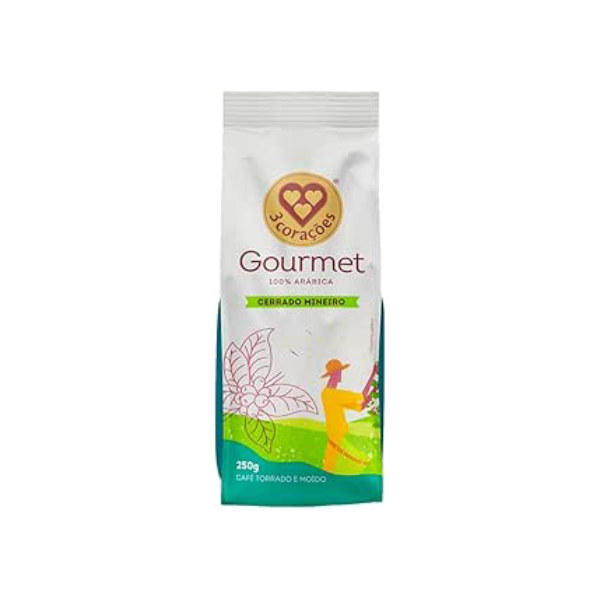 3 Corações Café Torrado e Moído Gourmet Cerrado Mineiro, 250G
