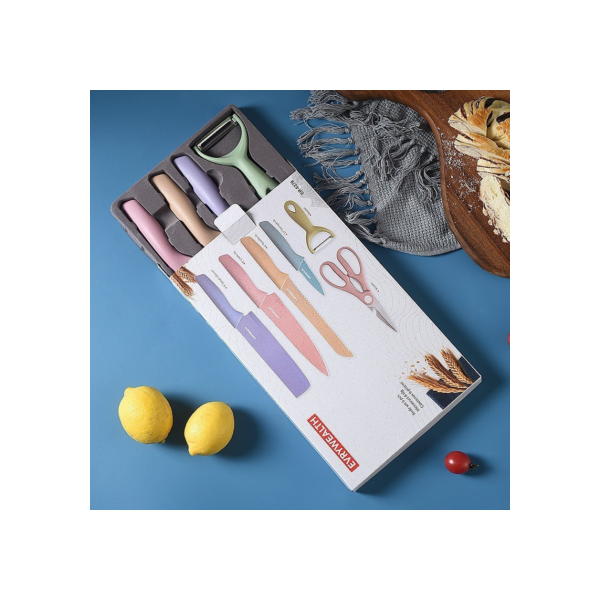 Conjunto de 6 talheres coloridos Macaron--5830