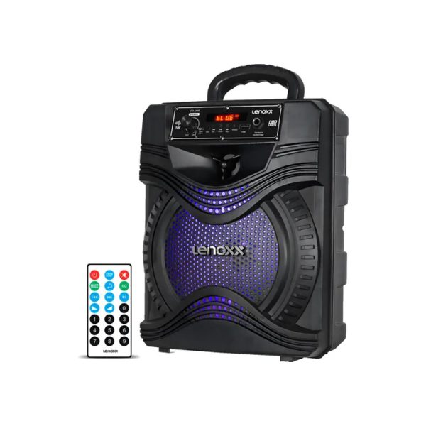 Caixa De Som Bluetooth Usb Portátil Sem Fio 120w Com Controle Led Rgb Função Tws Ca80a Lenoxx
