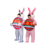 Coelhinho da páscoa inflável traje adulto crianças coelho roupas role play coelho terno carnaval decoração de páscoa