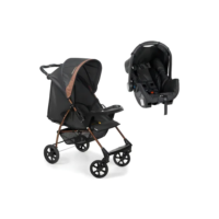 Carrinho Bebê Romano + Bebê Conforto Preto/cobre Galzerano