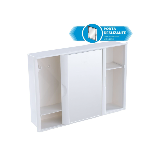 Armário Plástico Versátil com Porta de Correr Branco Astra