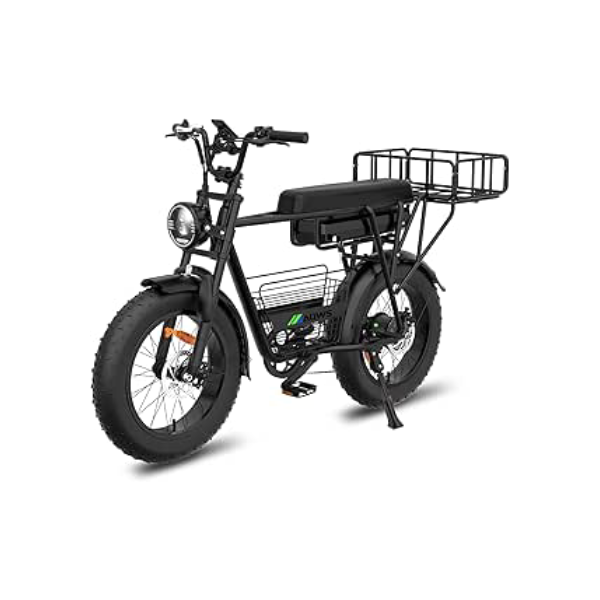 BEMMY Bicicleta Elétrica para Adultos, Pneu Largo de 20” x 4”, Motor Sem Escova de 1000W e 90NM, Bicicleta Elétrica de Motocicleta de 7 Velocidades, Bateria de 48V, até 50 Km/h (Preto)