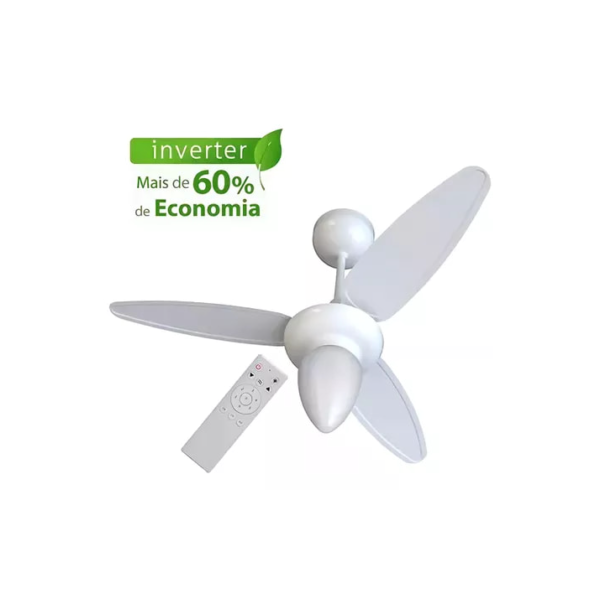 Ventilador de Teto Wind Inverter Ventisol C/ Controle 96cm de Diâmetro Branco Bivolt