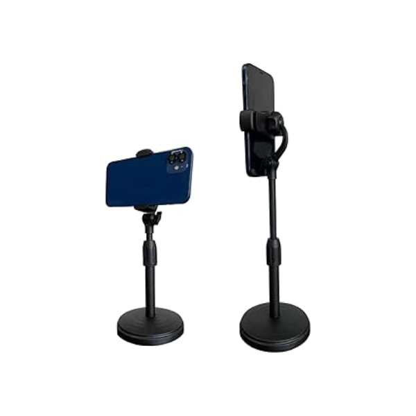 Suporte de Mesa Para Celular 360 graus Ajustável Articulado NO2PROBLEMS Universal Escritório Live Reunião Base Resistente e Pesada Universal
