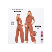 Conjunto Calça Pantalona E Blusa Gola Alta Wide Leg