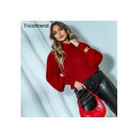 Blusa Manga bufante Tricô Tamanhos P, M e G Blusa de Frio Tricot Tendência Inverno 2025 Moda Blogueira