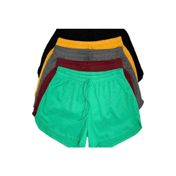 5 Shorts Canelado Feminino Shortinho Soltinho Verão Atacado
