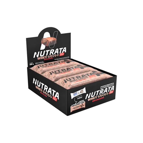 Barra Whey Grego 40g Display com 12 unidades Brigadeiro Nutrata