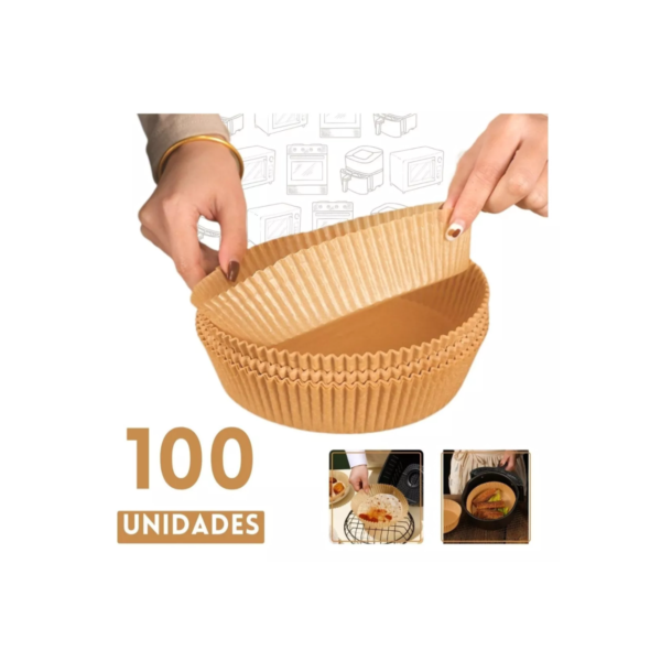 Forma De Airfryer Descartável Redondo Antiaderente Para Cozimento Papel Fritadeira Cozimento Protetor Forro Tapete 50,100,150,200,300 Unidades