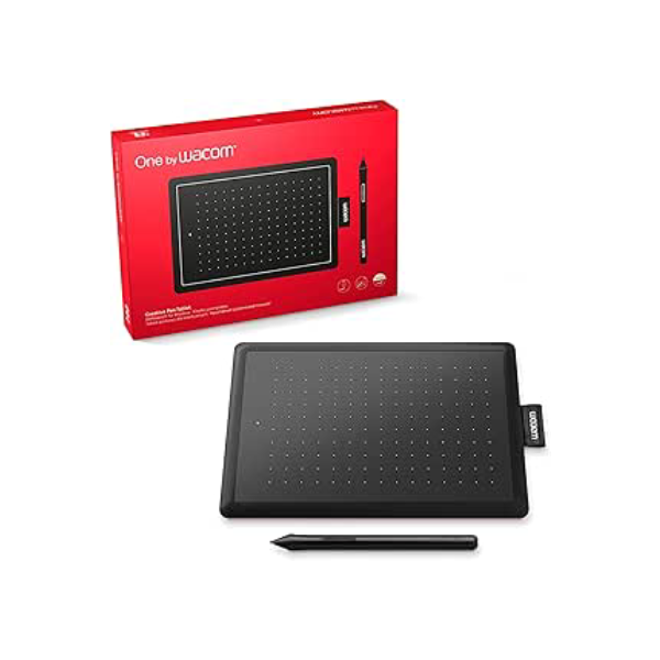 Mesa Digitalizadora One By Wacom CTL472, Pequena, Pen LP-190K, Preto e Vermelho