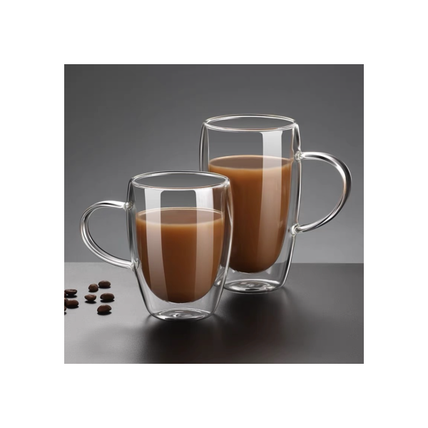 Caneca Parede Dupla Vidro Café, Chá Hauskraft