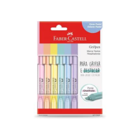 Faber-Castell Grifpen - Caneta Marca Texto, Tons Pastel, 6 Cores