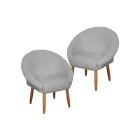 Kit Poltronas Cadeira Decorativa para Sala de Espera Recepção MOBLAN decor (CINZA)