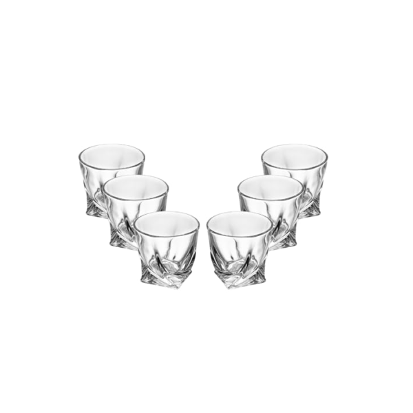 WOLFF - Conjunto 6 Copos para Whisky de Cristal Tortile 310ml