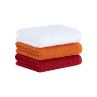 Buddemeyer Jogo de Toalhas Gourmet Quadriculado Pano de Copa Branco/Laranja/Vermelho 3 peças