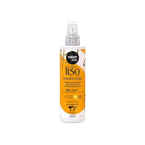 Salon Line, Spray Defrizante Protetor Térmico, Meu Liso Muito + Liso, Vegano - Para Cabelos Lisos Naturais, Alisados ou Relaxados, 240 ml