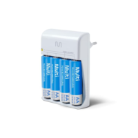 Carregador de Pilhas Multi AA/AAA Bivolt, Leve e Portátil com 4 Pilhas AA 2500mAh Incluídas - CB054