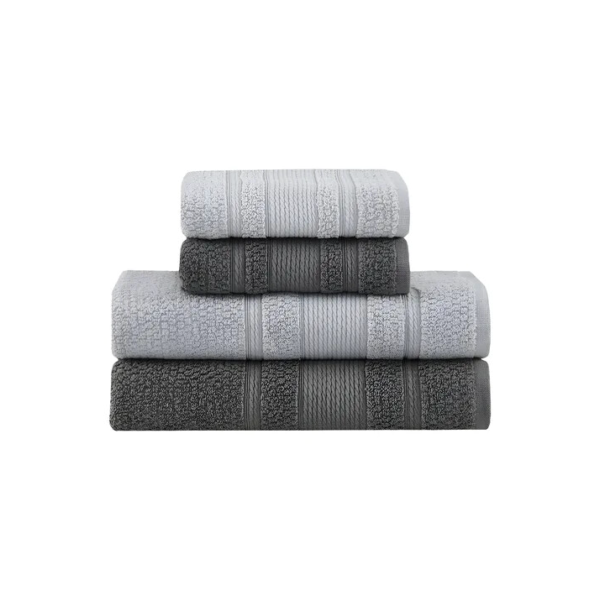 Jogo De Toalhas Buddemeyer Bella Extra Soft Banho 4 Grafite/cinza Lisa