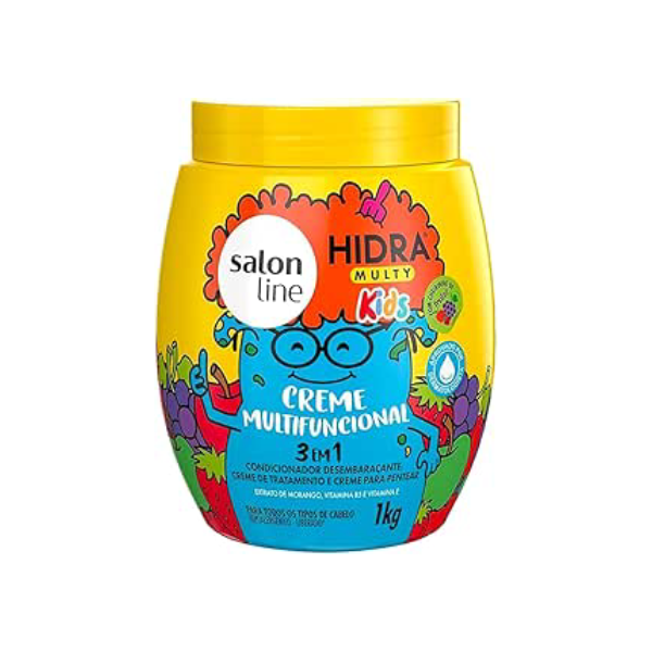 Salon Line, Creme Multifuncional 3 em 1, Hidra Multy Kids, Vegano - Para Todos os Tipos de Cabelos, 1Kg