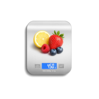 Balança de Cozinha Digital Premium em Inox Resistente à Água Portátil Base Antiderrapante Visor de Alta Definição Pesagem Precisa de 1g a 10kg Durável Moderna e Ideal para Alimentos Frescos