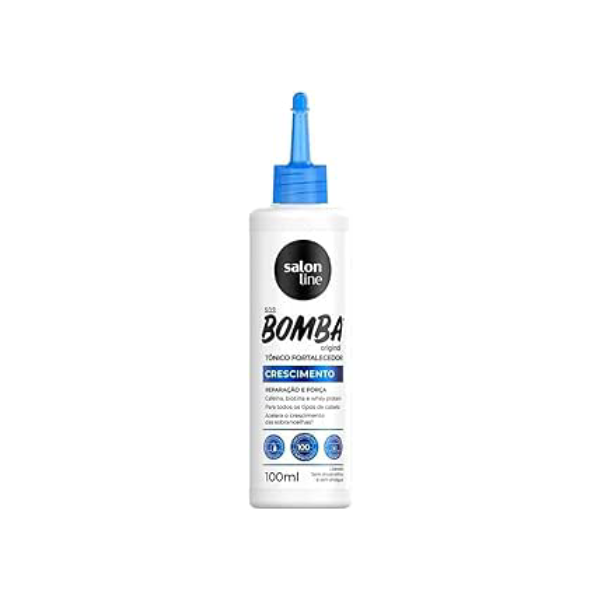 Salon Line, Tônico Capilar, SOS Bomba, Crescimento Capilar, Reparação e Força - Todos os Tipos de Cabelos, 100 ml