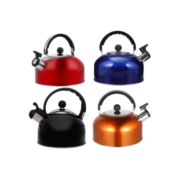 Chaleira De Inox Colorida Com Apito Para Chá Café – Aço Inoxidável 2 Litros