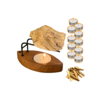 Incensário Queimador de palo santo + 10 velas rechô + 1Lasca