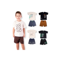 Kit 2 Peças Conjunto Infantil Menino Masculino Verão 1 Ao 8