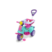 Triciclo Infantil de Passeio e Pedal Com Empurrador Avespa Pink - Maral