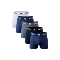 Kit 5 Cuecas Box Microfibra Lisa Sem Costura Polo Wear